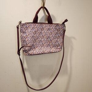 Universal Thread Burgundy Floral Fabric Casual Shoulder Bag